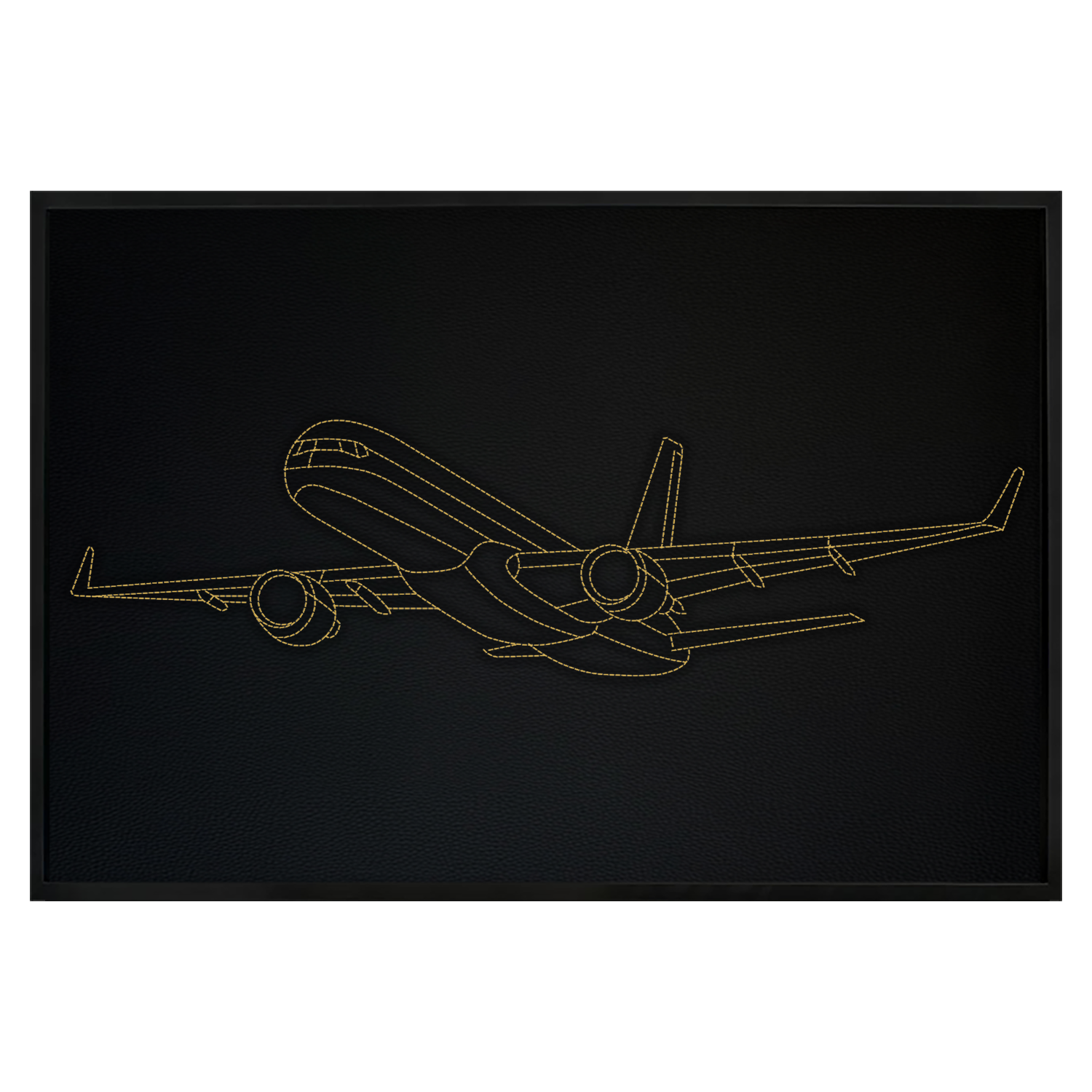 Leather Airbus A320 Inspired Wall Art: Embroidered Stitch