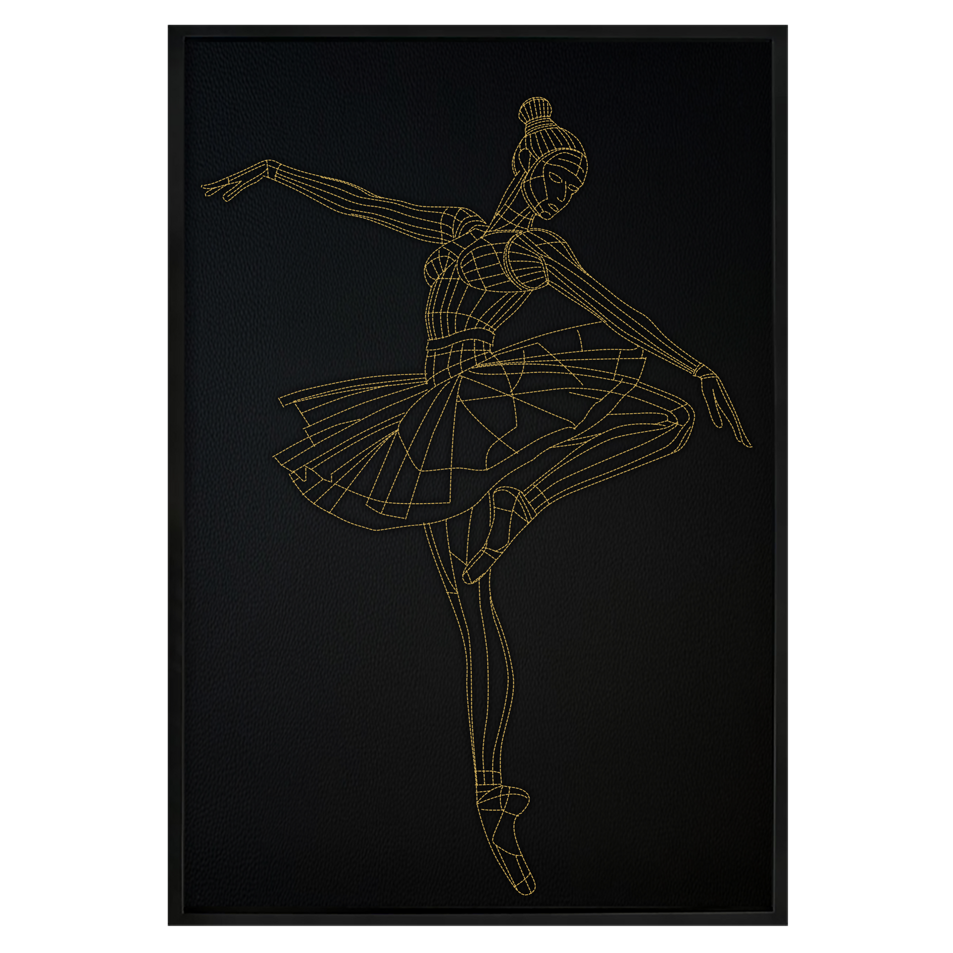 Arte de pared inspirado en coreógrafos de cuero: puntada bordada