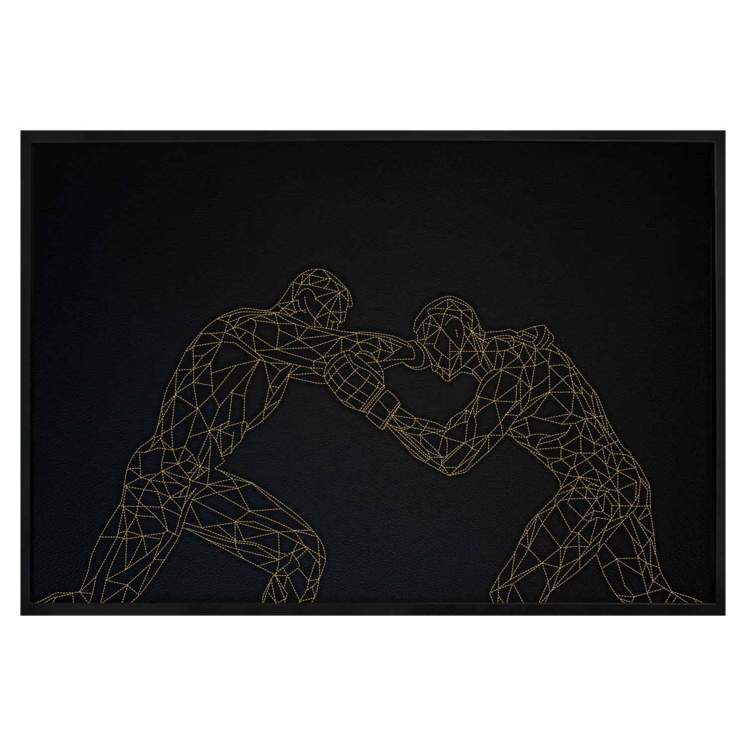 Arte de pared inspirado en bóxers de cuero: puntada bordada