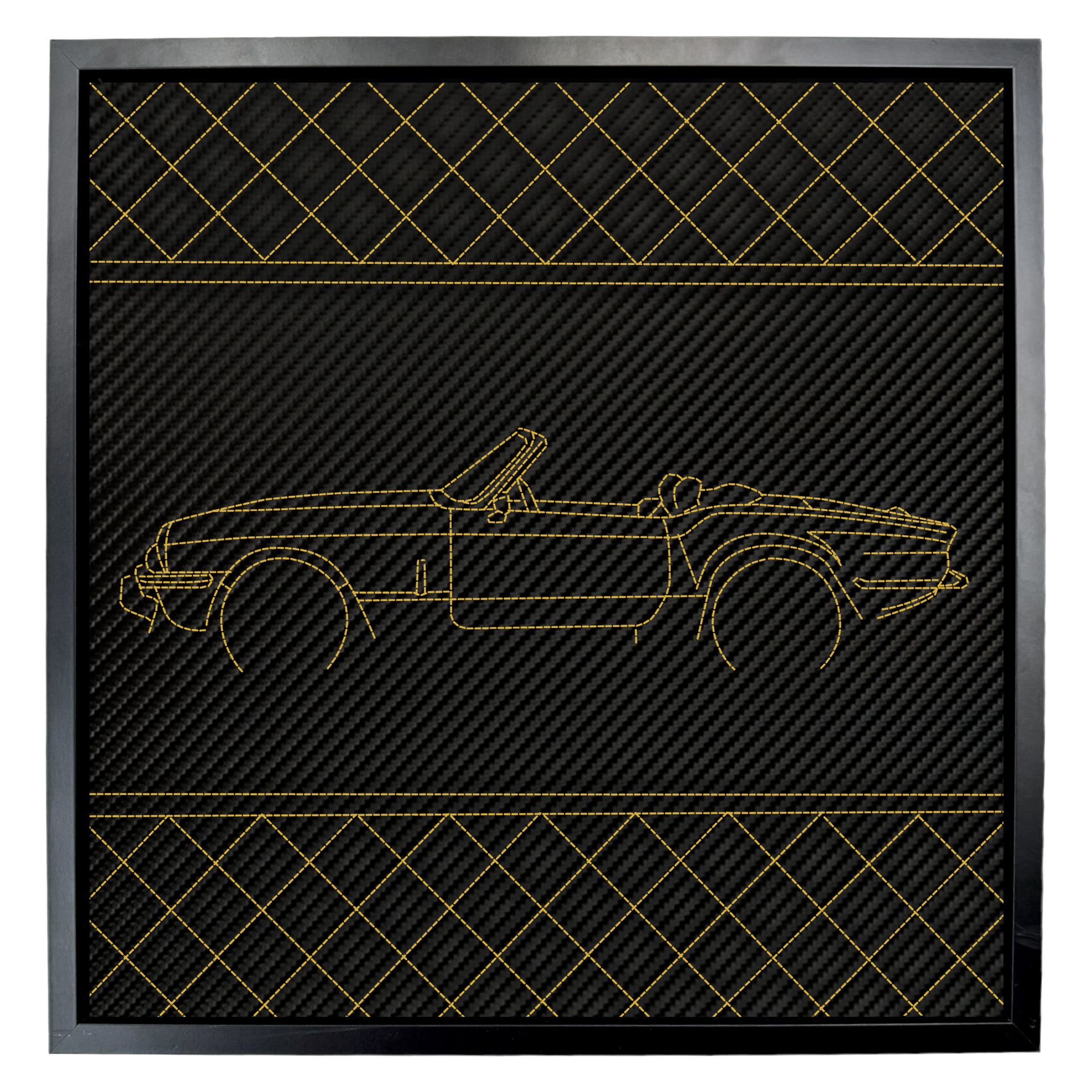 Carbon Leather Spitfire IV Inspired Wall Art: Embroidered Stitch Luxury Decor
