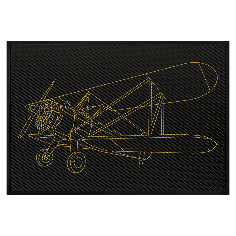 Carbon Leather Stearman 75 Inspired Wall Art: Embroidered Stitch
