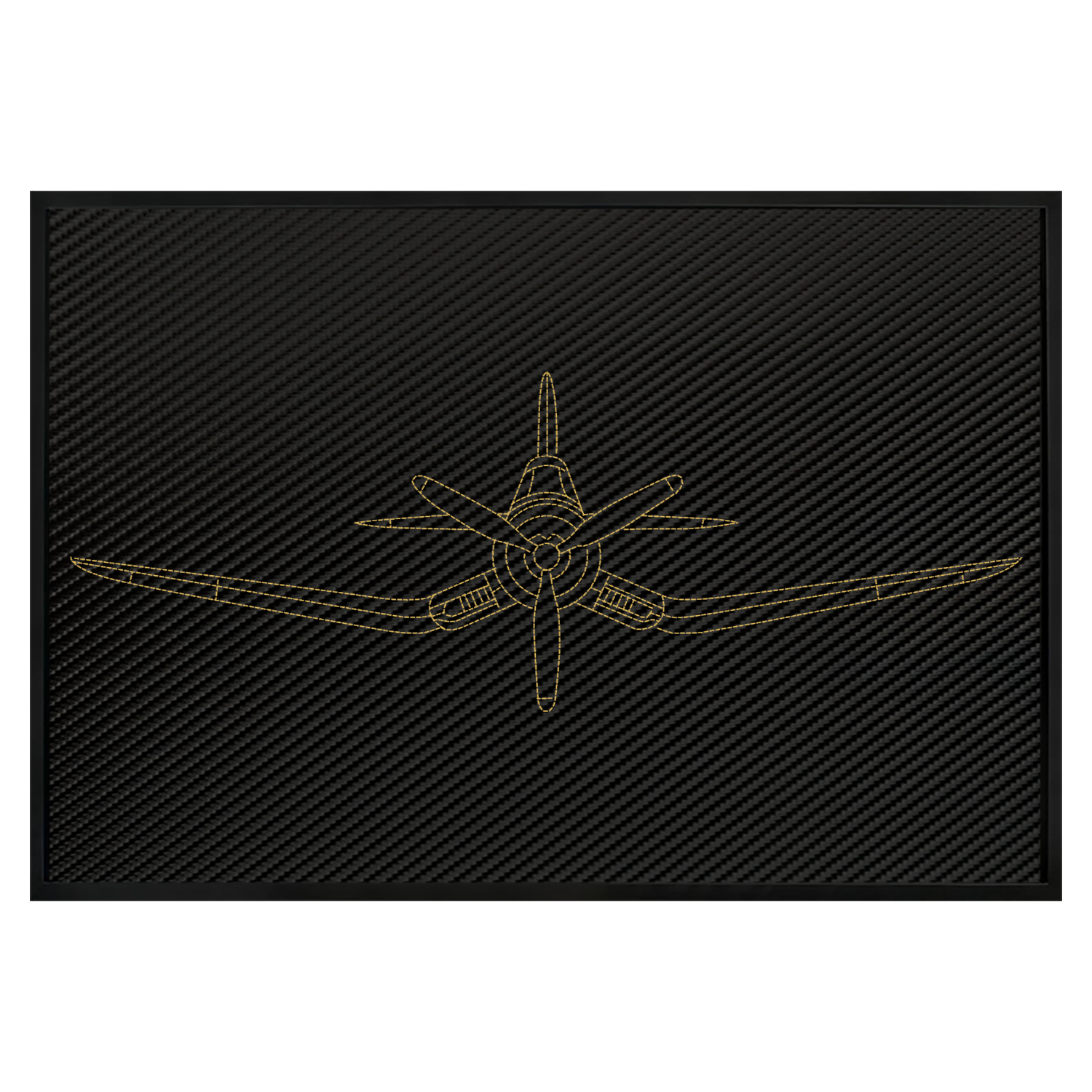 Wandkunst inspiriert von Carbonleder Vought F4U Corsair: Gestickte Stiche 
